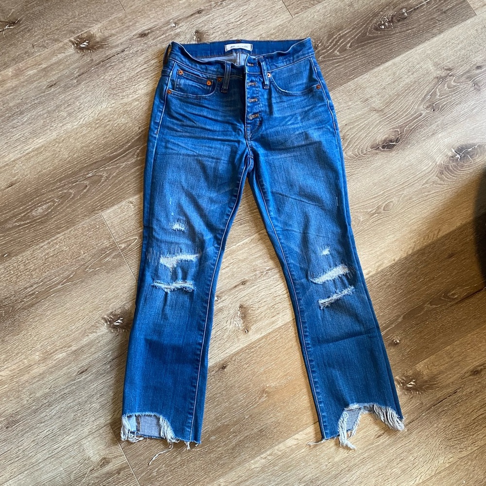 Madewell Cali Demi-Boot distressed jean